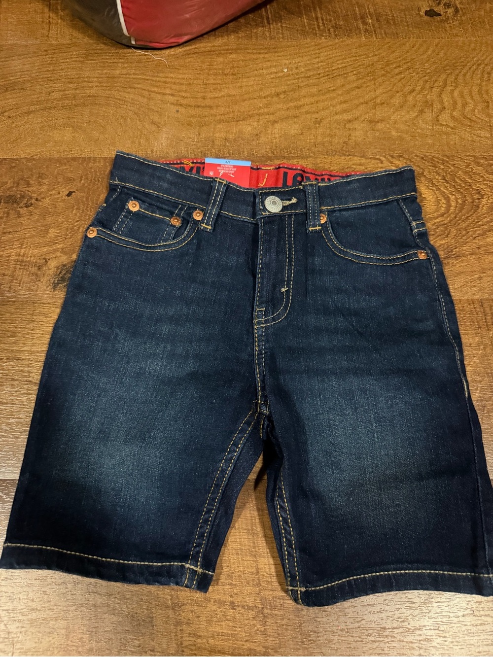 Kids Navy Denim Shorts with Contrast Stitching